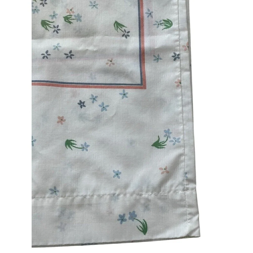 TWO Vintage 1980 Utica White Floral Pillowcases 33 x 20 Made in USA
